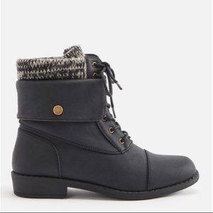 Carissa Sweater Cuff Lace-up Boot